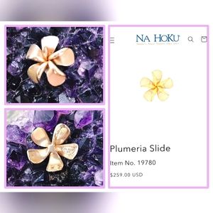Na Hoku 14k Plumeria Slide Pendant